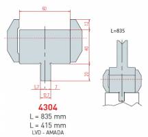 Adaptér LVD-Amada délka 835 mm