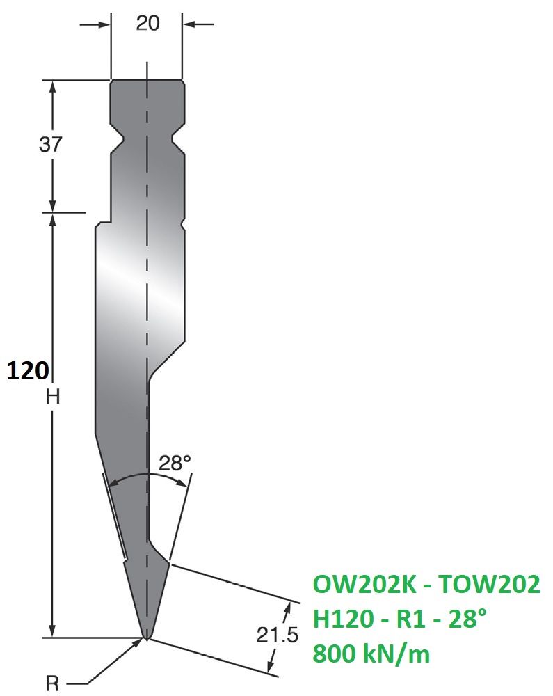 Razník 28° OW202K- TOW202 Toolspress