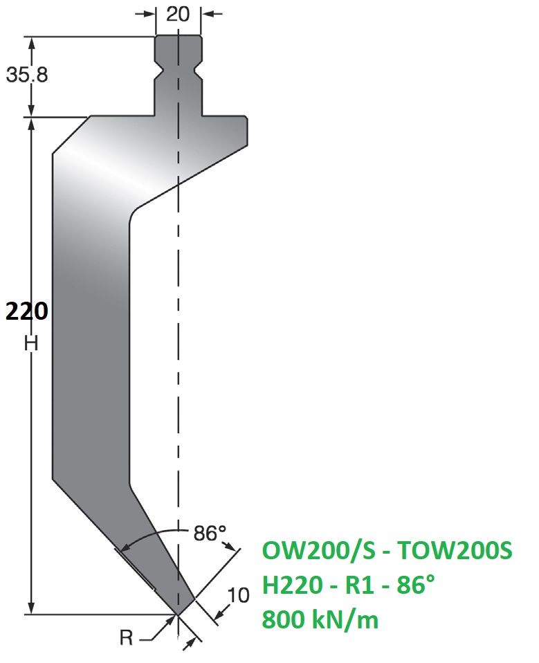 Razník 86° OW200/S-TOW200/S Toolspress